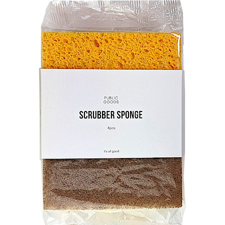 4-Count Walnut Scrubber Sponge